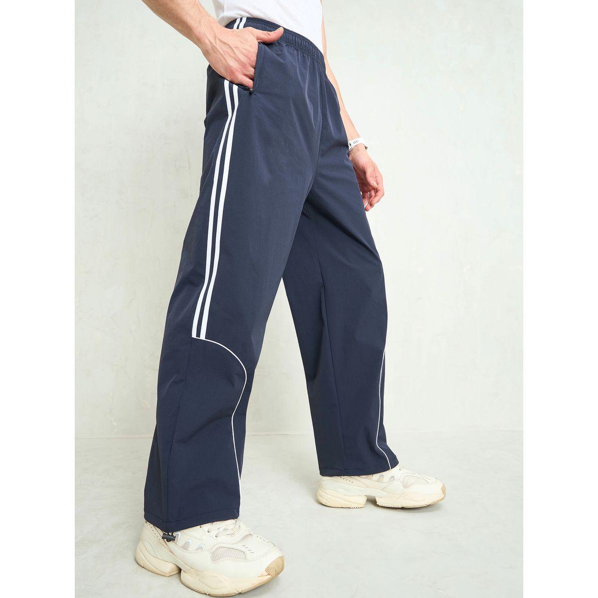 Mascln Sassafras Men Navy Blue Piping Detail Baggy Parachute Pants-men-clothing-bottoms-trousersandchinos-trousers-image-3