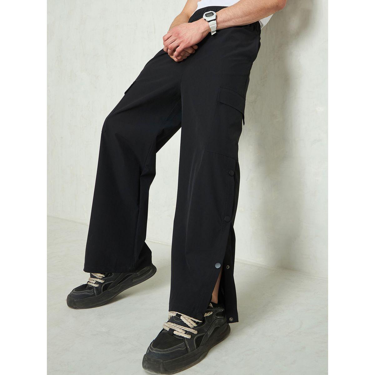 Mascln Sassafras Solid Button Detail Baggy Parachute Pants-men-clothing-bottoms-trousersandchinos-trousers-image-1