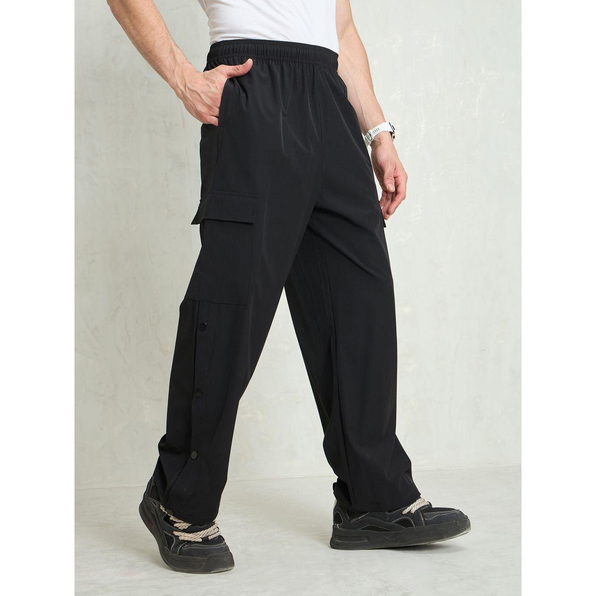 Mascln Sassafras Solid Button Detail Baggy Parachute Pants-men-clothing-bottoms-trousersandchinos-trousers-image-3