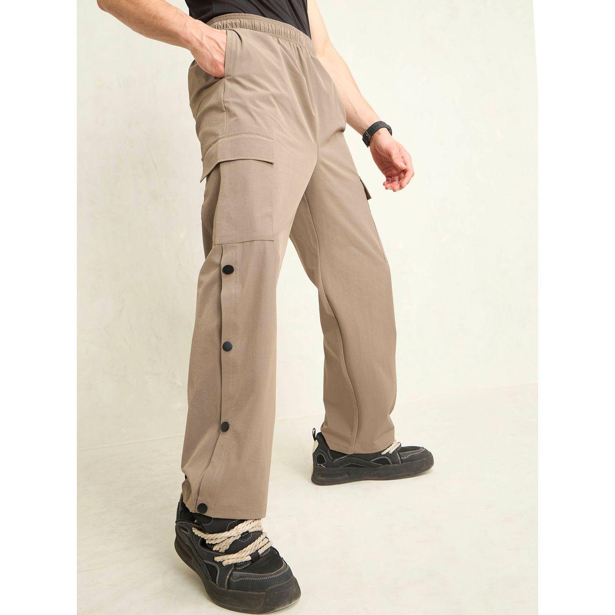 Mascln Sassafras Solid Button Detail Baggy Parachute Pants-men-clothing-bottoms-trousersandchinos-trousers-image-1