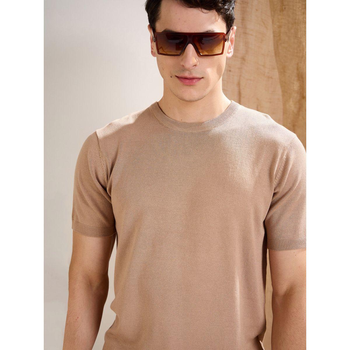 Mascln Sassafras Beige Premium Knit Short Sleeve T-Shirt-men-clothing-tshirtsandpolos-tshirts-image-1