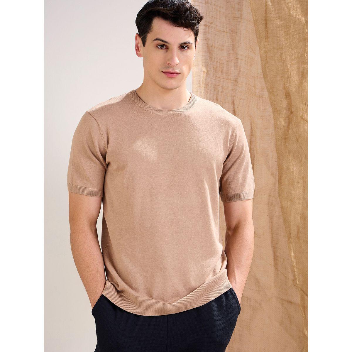تيشيرت بتفاصيل محبوكة وأكمام قصيرة-men-clothing-tshirtsandpolos-tshirts-image-2