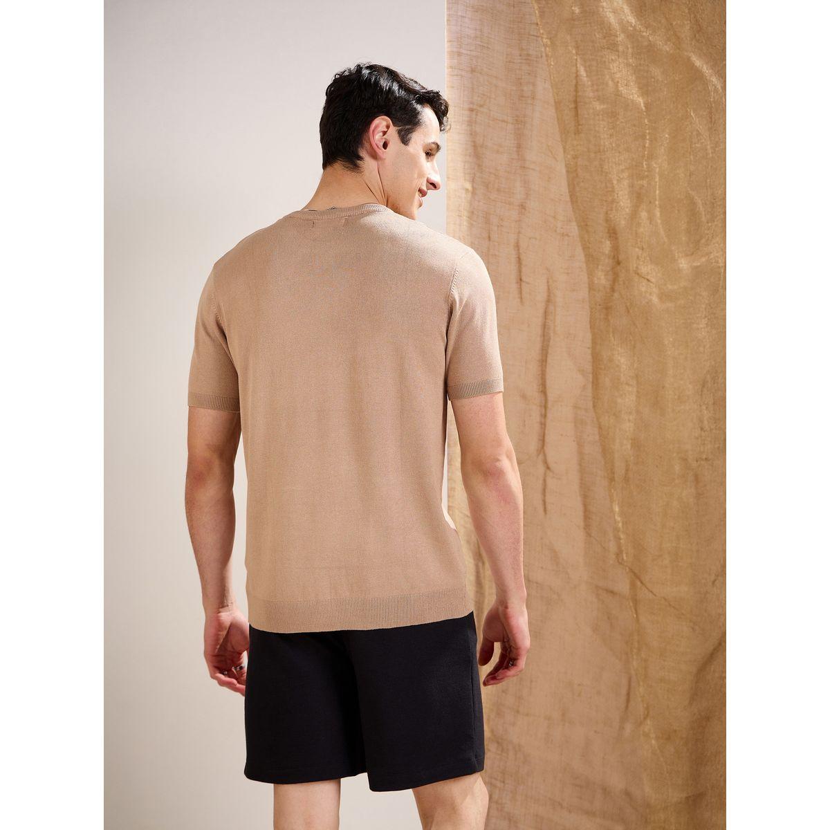 تيشيرت بتفاصيل محبوكة وأكمام قصيرة-men-clothing-tshirtsandpolos-tshirts-image-5