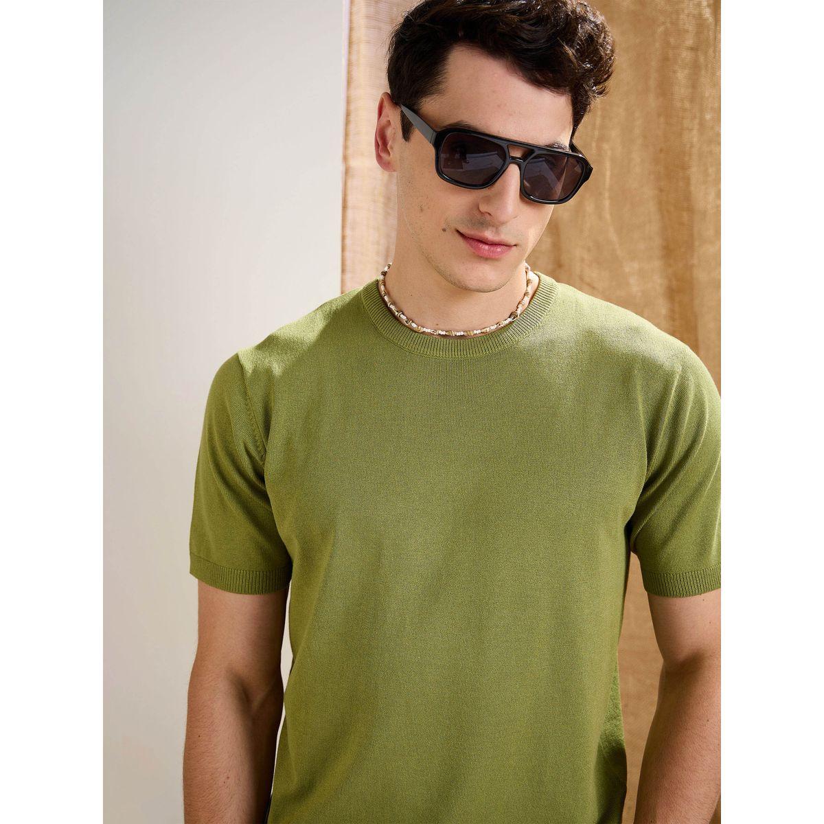 تيشيرت محبوك بياقة دائرية-men-clothing-tshirtsandpolos-tshirts-image-1