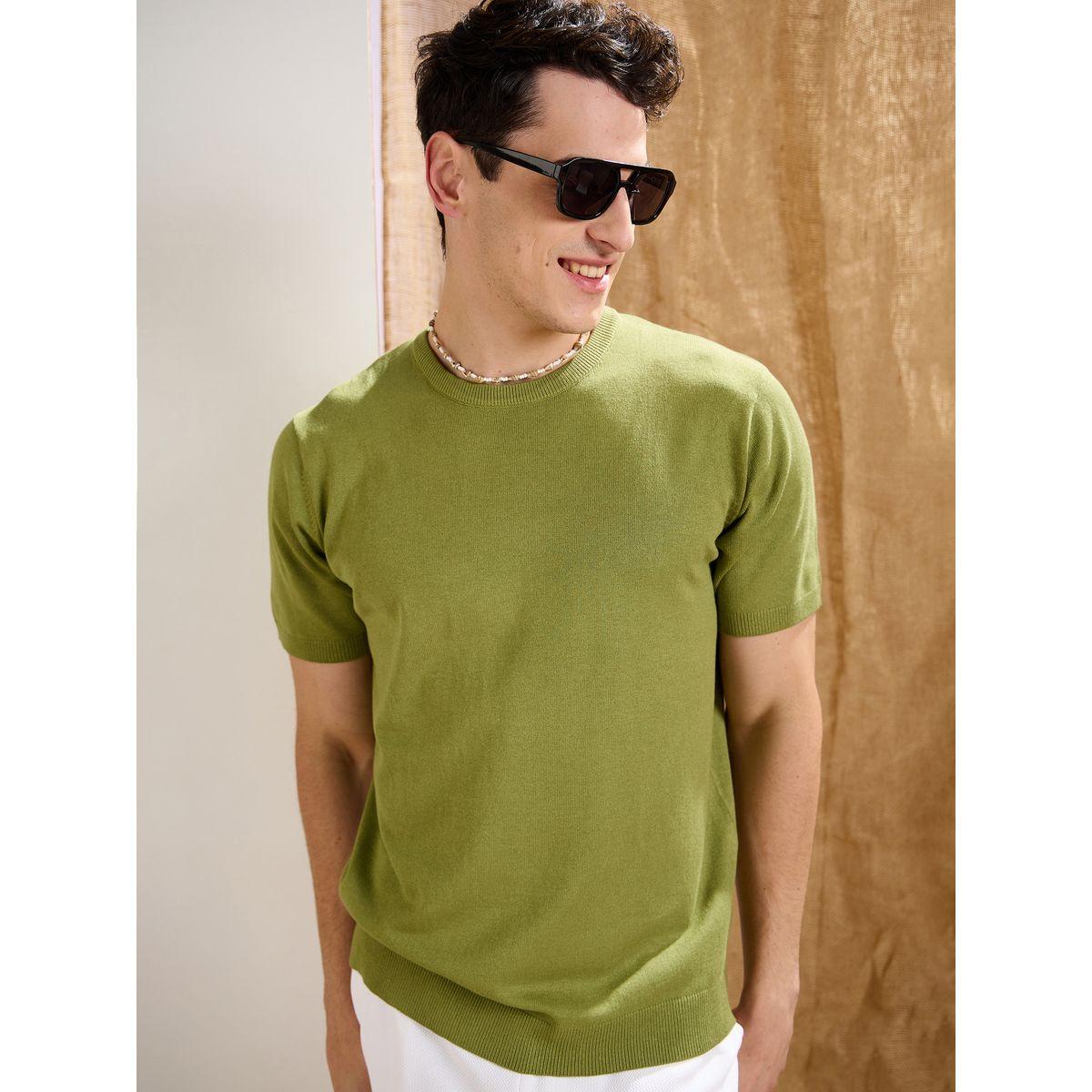 Mascln Sassafras Olive Premium Knit Round Neck T-Shirt-men-clothing-tshirtsandpolos-tshirts-image-2