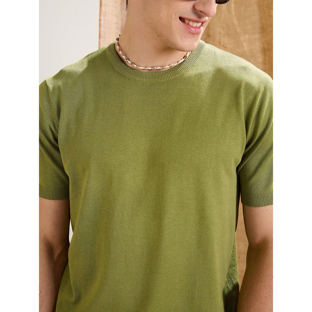 Mascln Sassafras Olive Premium Knit Round Neck T-Shirt-men-clothing-tshirtsandpolos-tshirts-image-4