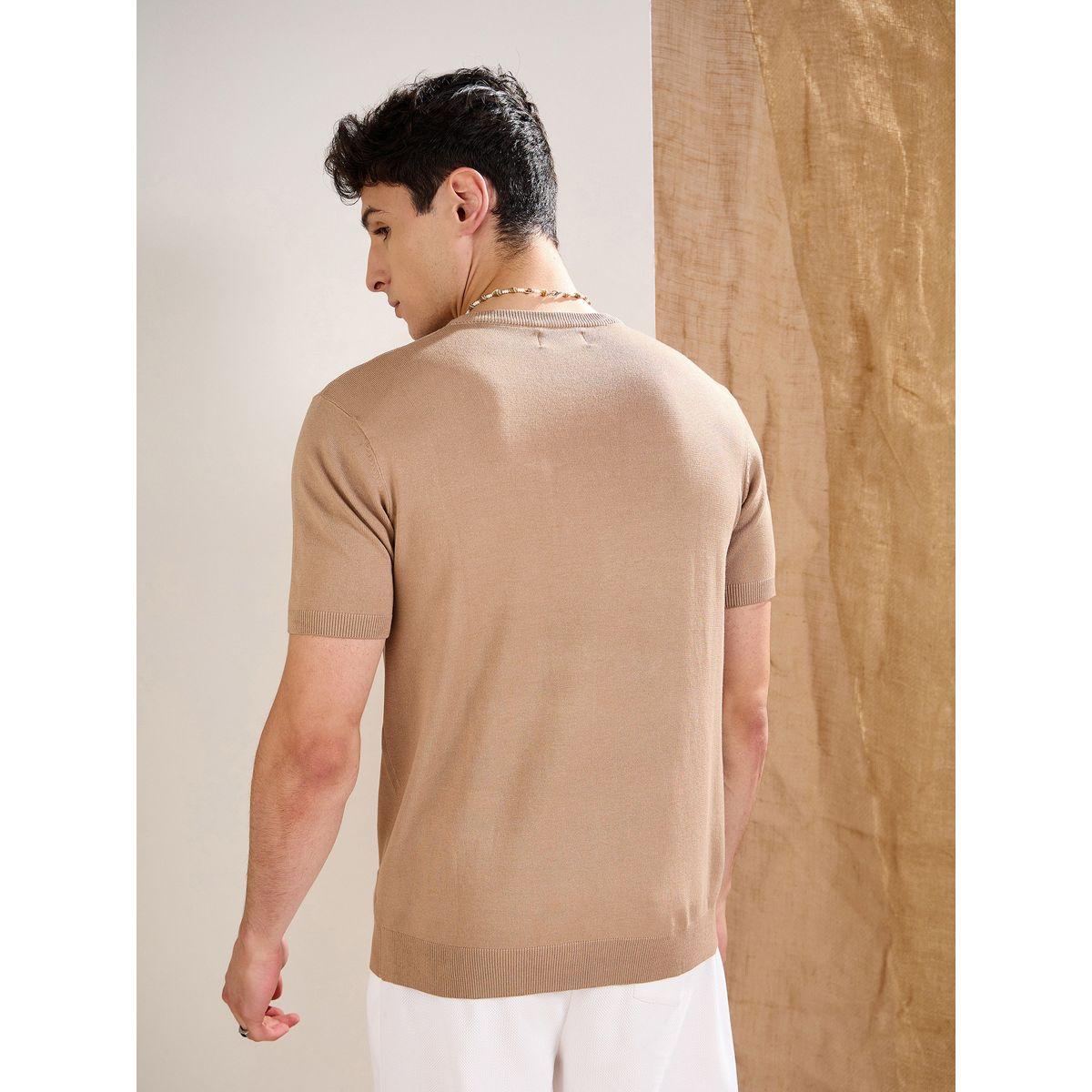 Mascln Sassafras Beige Premium Knit Contrast Pocket T-Shirt-men-clothing-tshirtsandpolos-tshirts-image-5