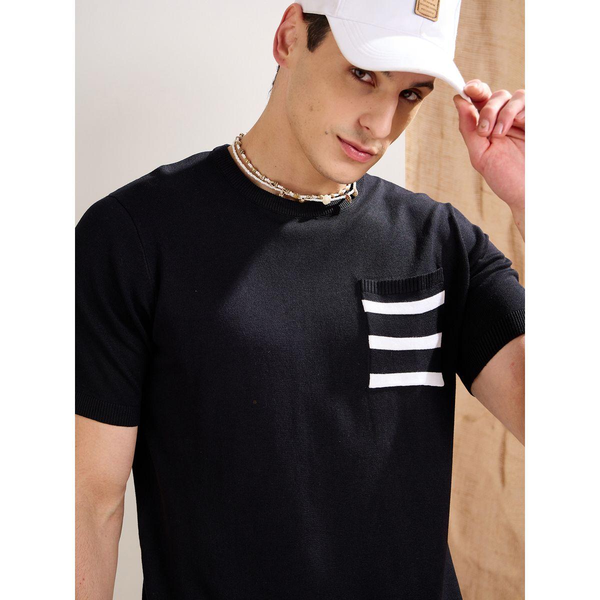 تيشيرت بتفاصيل محبوكة مع جيب-men-clothing-tshirtsandpolos-tshirts-image-1