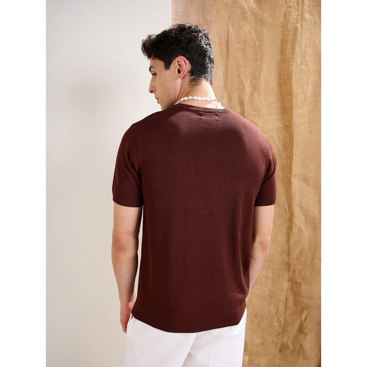 Mascln Sassafras Brown Premium Knit Contrast Pocket T-Shirt-men-clothing-tshirtsandpolos-tshirts-image-5