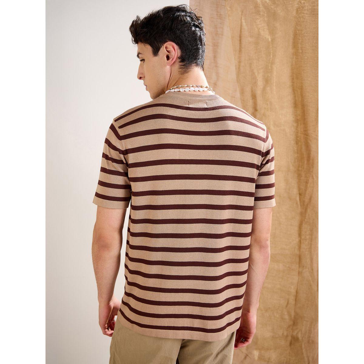 Mascln Sassafras Beige and Brown Striped Premium Knit Chest Pocket T-Shirt-men-clothing-tshirtsandpolos-tshirts-image-5