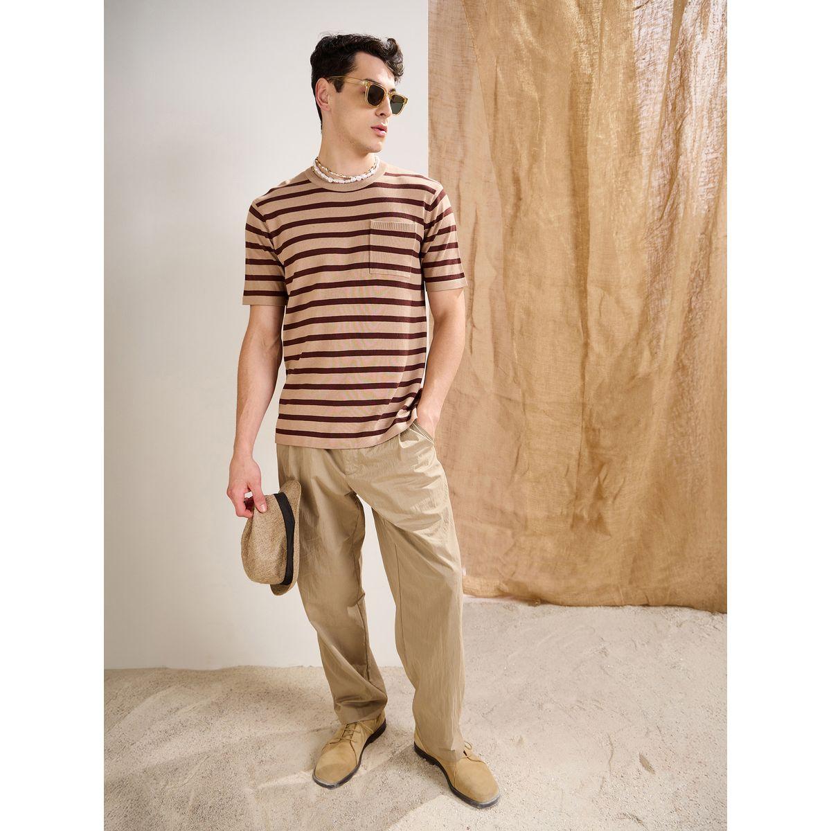 Mascln Sassafras Beige and Brown Striped Premium Knit Chest Pocket T-Shirt-men-clothing-tshirtsandpolos-tshirts-image-7