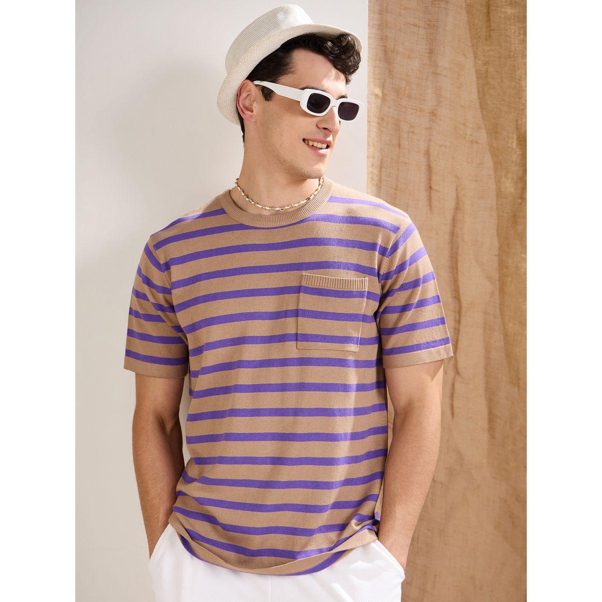 Mascln Sassafras Beige and Violet Striped Premium Knit Chest Pocket T-Shirt-men-clothing-tshirtsandpolos-tshirts-image-2