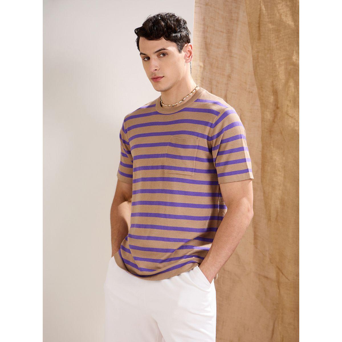 Mascln Sassafras Beige and Violet Striped Premium Knit Chest Pocket T-Shirt-men-clothing-tshirtsandpolos-tshirts-image-3
