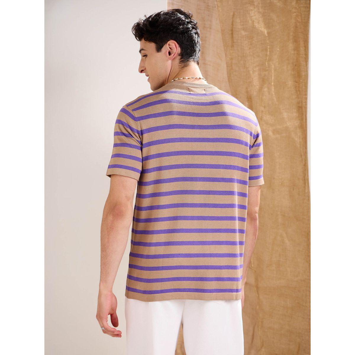 Mascln Sassafras Beige and Violet Striped Premium Knit Chest Pocket T-Shirt-men-clothing-tshirtsandpolos-tshirts-image-5