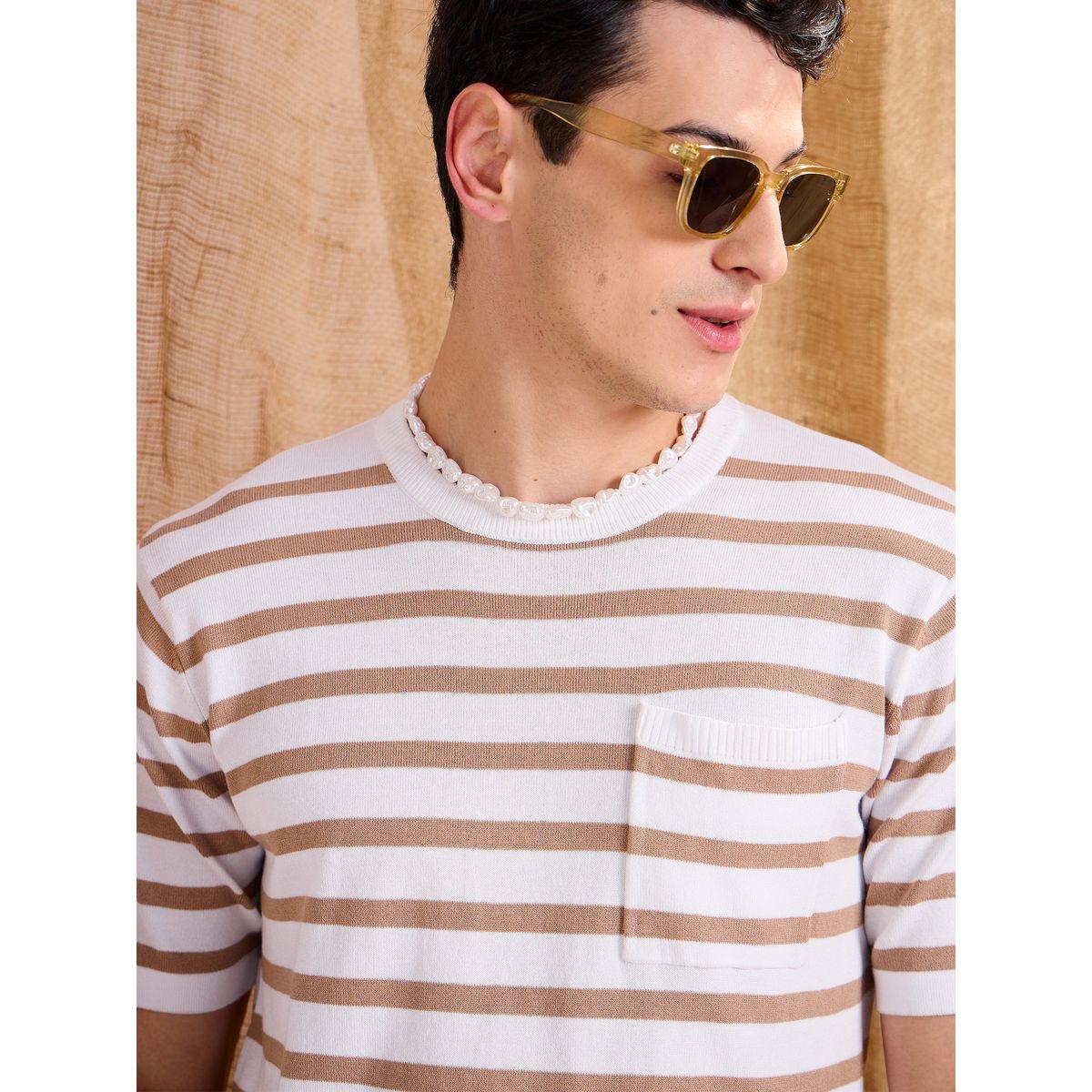 Mascln Sassafras White and Beige Stripes Premium Knit Chest Pocket T-Shirt-men-clothing-tshirtsandpolos-tshirts-image-4