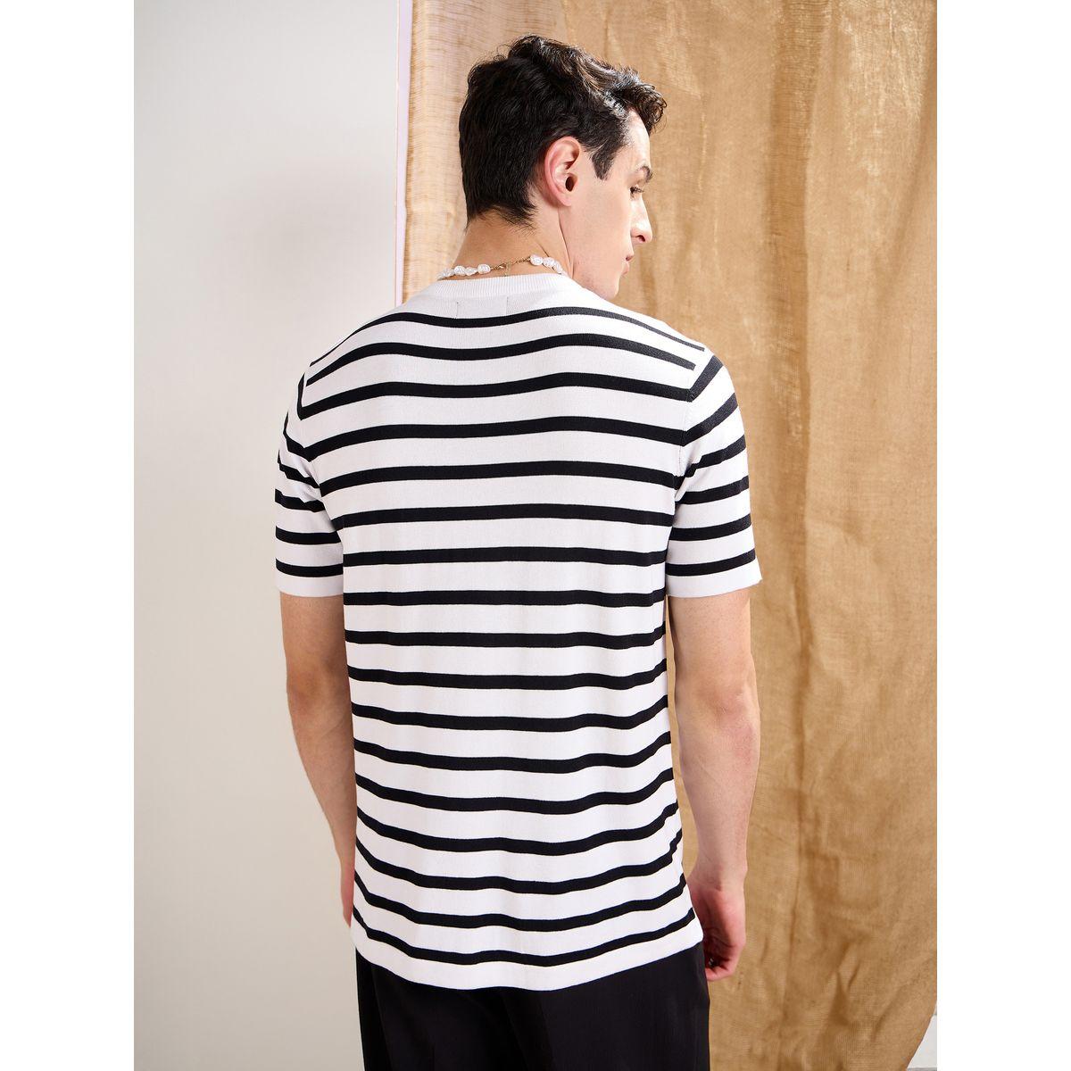 Mascln Sassafras White and Black Striped Premium Knit Chest Pocket T-Shirt-men-clothing-tshirtsandpolos-tshirts-image-5