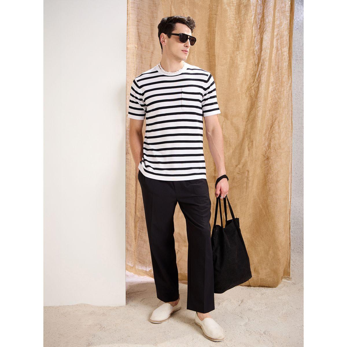 Mascln Sassafras White and Black Striped Premium Knit Chest Pocket T-Shirt-men-clothing-tshirtsandpolos-tshirts-image-7