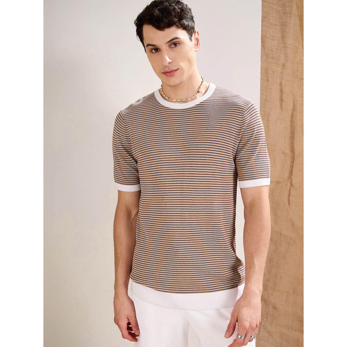 Mascln Sassafras Beige and Brown Stripes Premium Knit T-Shirt-men-clothing-tshirtsandpolos-tshirts-image-6