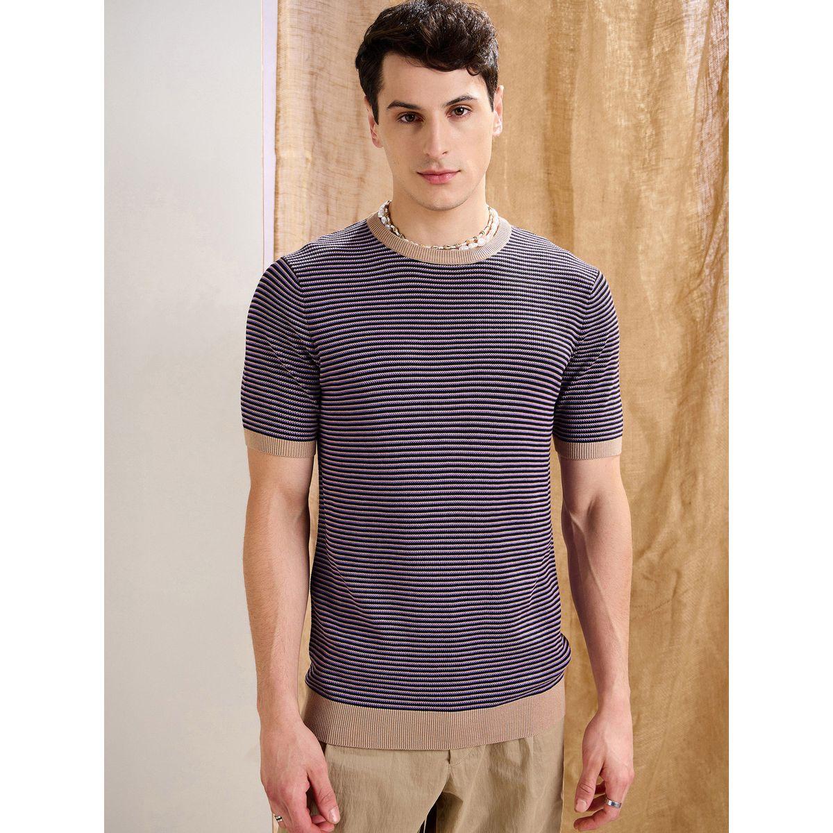 Mascln Sassafras Purple and Black Striped Premium Knit T-Shirt-men-clothing-tshirtsandpolos-tshirts-image-6