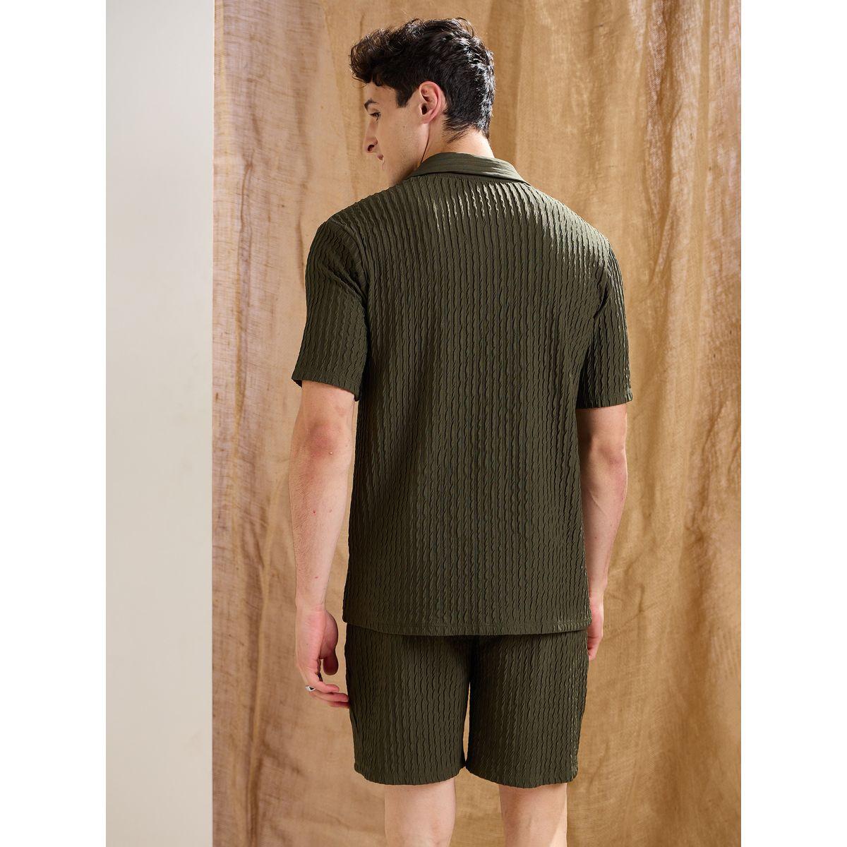 Mascln Sassafras Olive Textured Relaxed Fit Polo Neck T-Shirt-men-clothing-tshirtsandpolos-tshirts-image-5