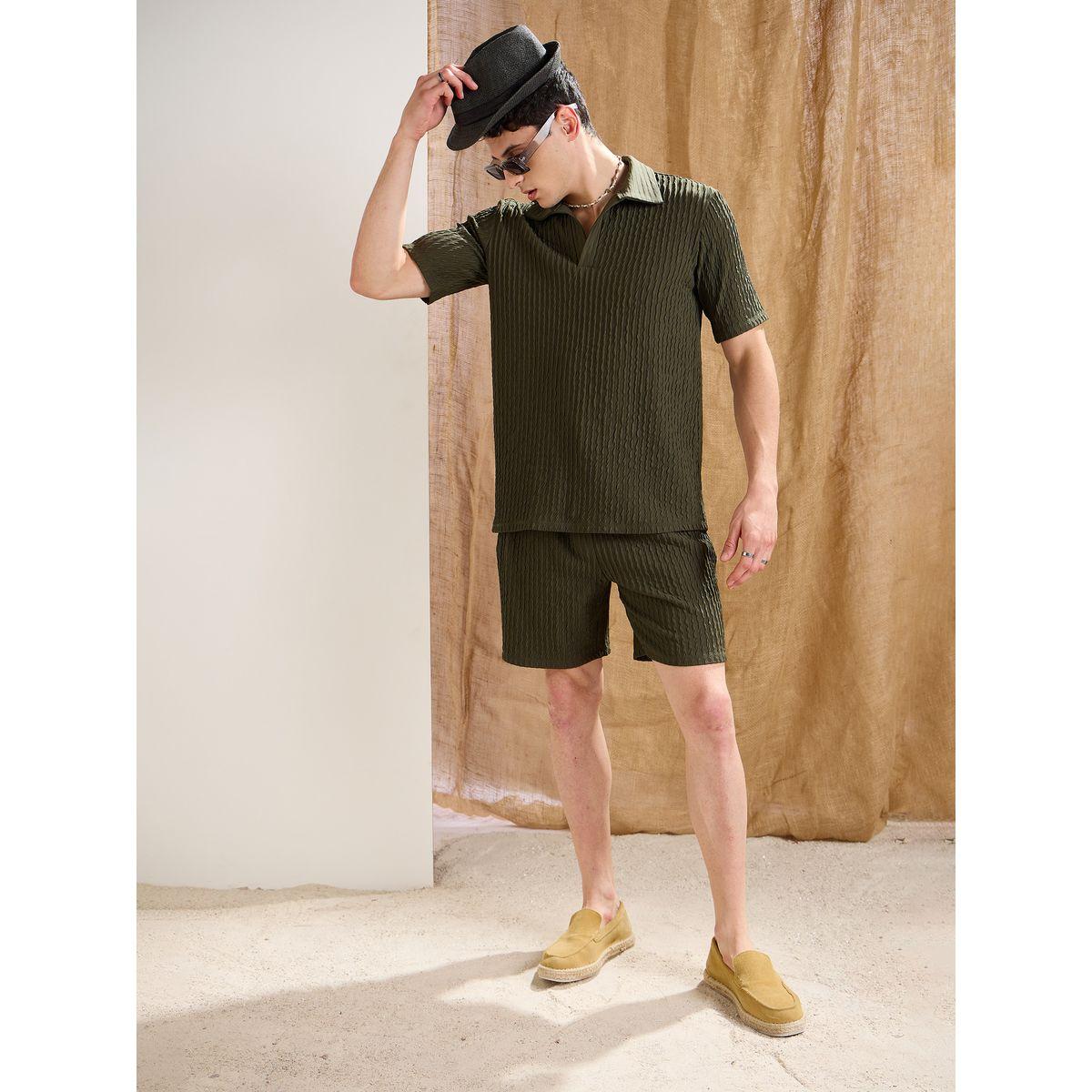 Mascln Sassafras Olive Textured Relaxed Fit Polo Neck T-Shirt-men-clothing-tshirtsandpolos-tshirts-image-6