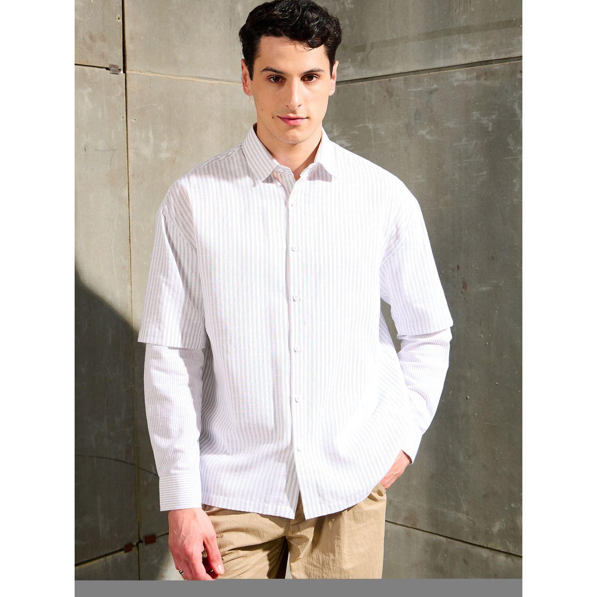 Mascln Sassafras Men Striped Overlap Long Sleeve Relaxed Fit Shirt-men-clothing-shirts-image-6