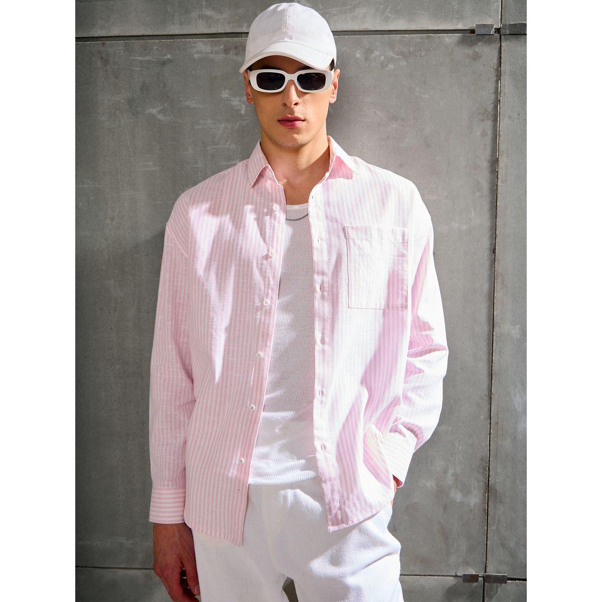 Mascln Sassafras Men Striped Long Sleeve Relaxed Fit Shirt-men-clothing-shirts-image-1