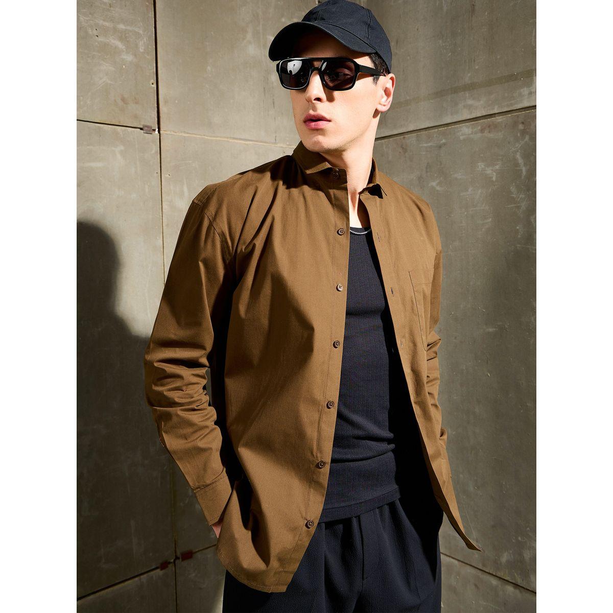 قميص سادة بأكمام طويلة وقصة مريحة-men-clothing-shirts-image-1