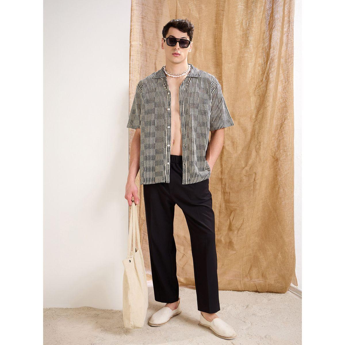 Mascln Sassafras Men Crochet Short Sleeve Relaxed Fit Shirt-men-clothing-shirts-image-2