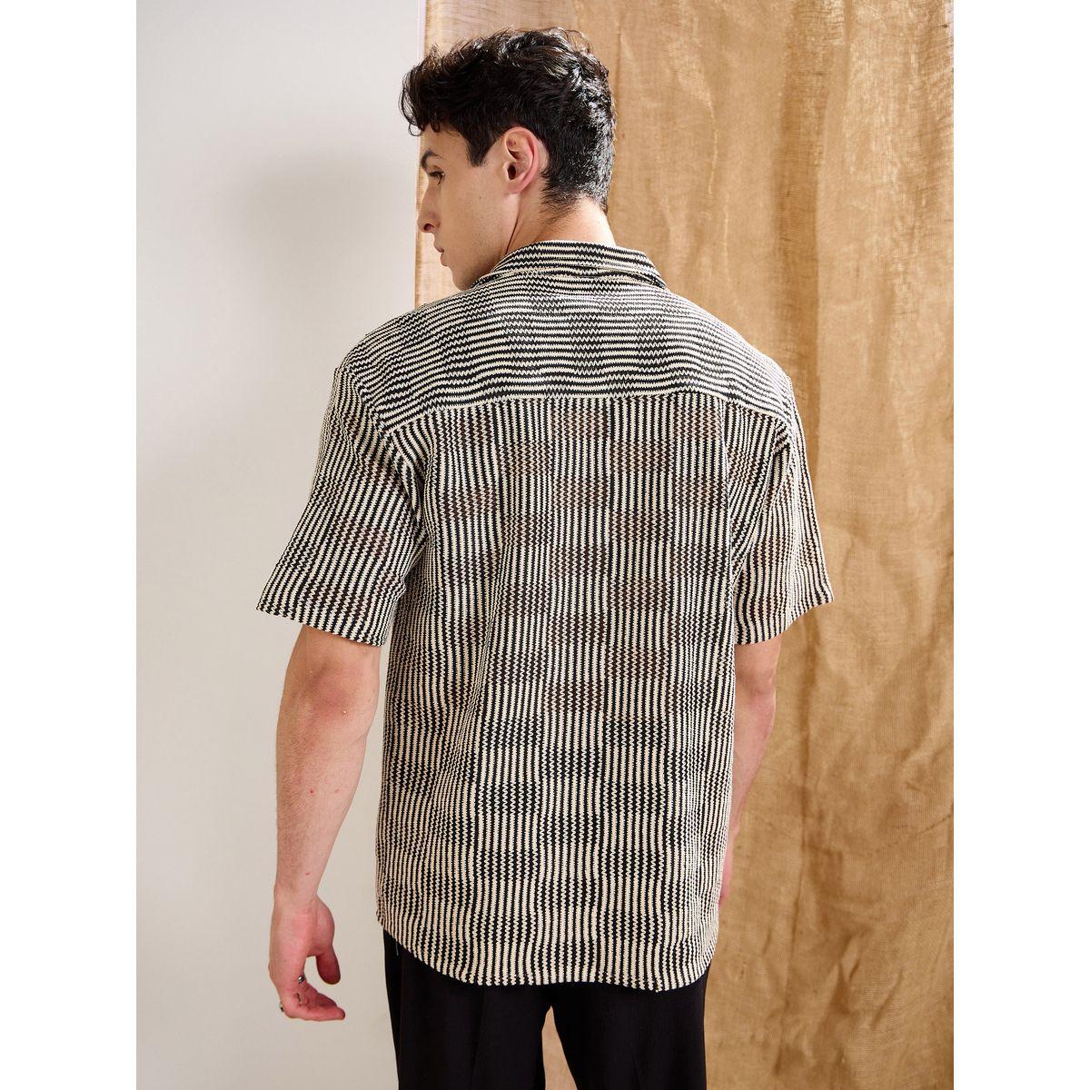 Mascln Sassafras Men Crochet Short Sleeve Relaxed Fit Shirt-men-clothing-shirts-image-5