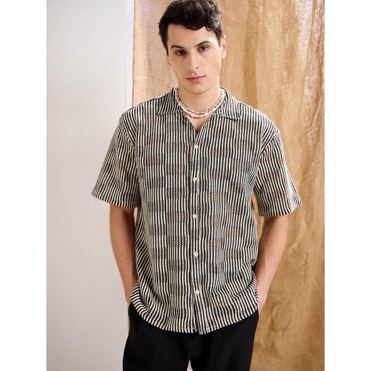 Mascln Sassafras Men Crochet Short Sleeve Relaxed Fit Shirt-men-clothing-shirts-image-7