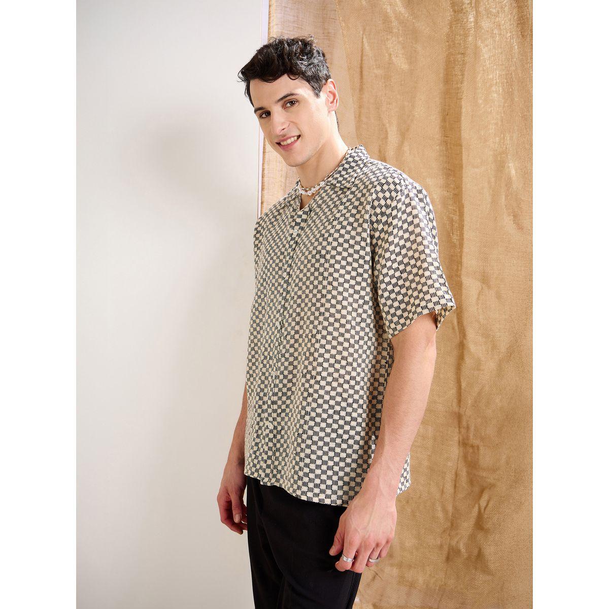 قميص بقصة مريحة وأكمام قصيرة-men-clothing-shirts-image-3