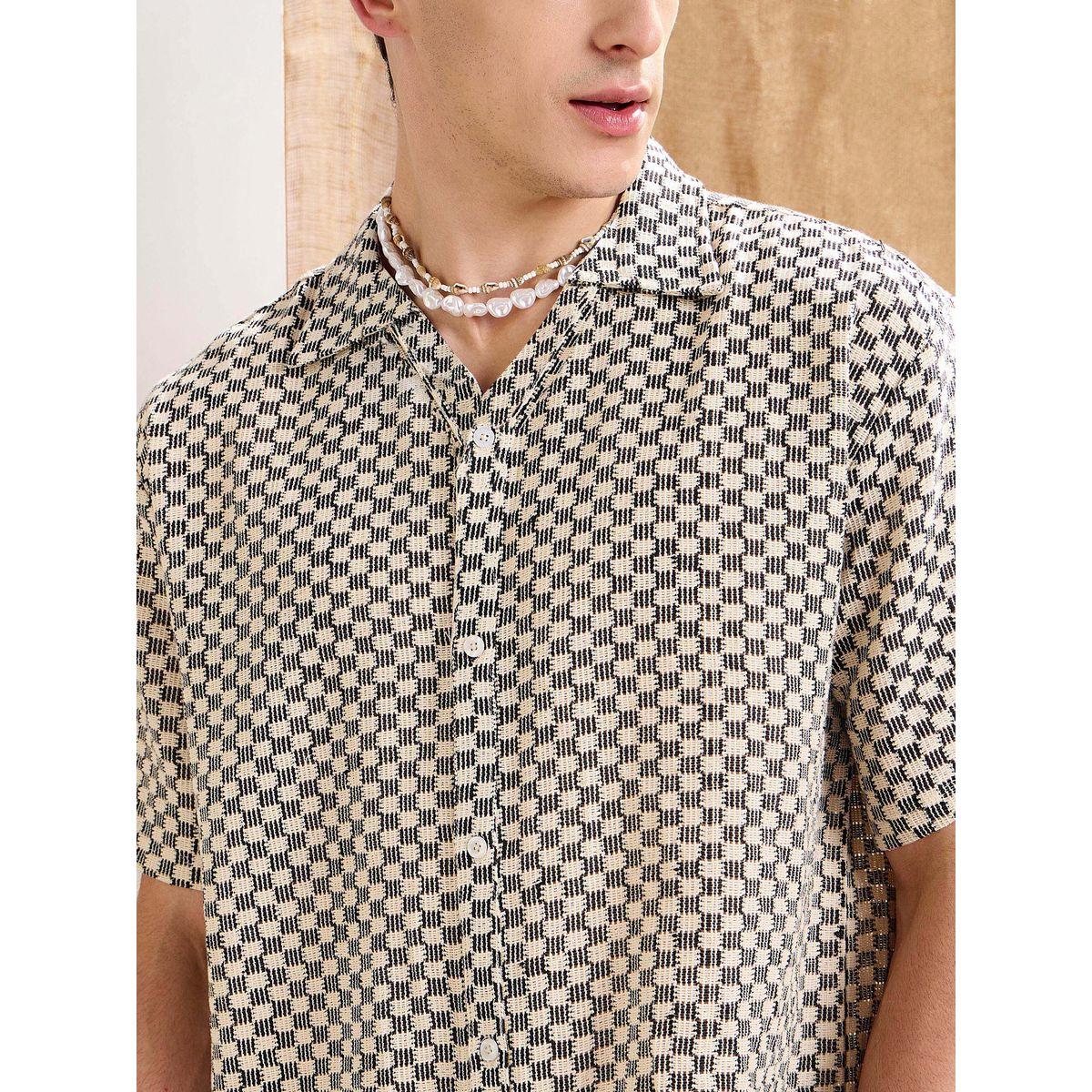 قميص بقصة مريحة وأكمام قصيرة-men-clothing-shirts-image-4