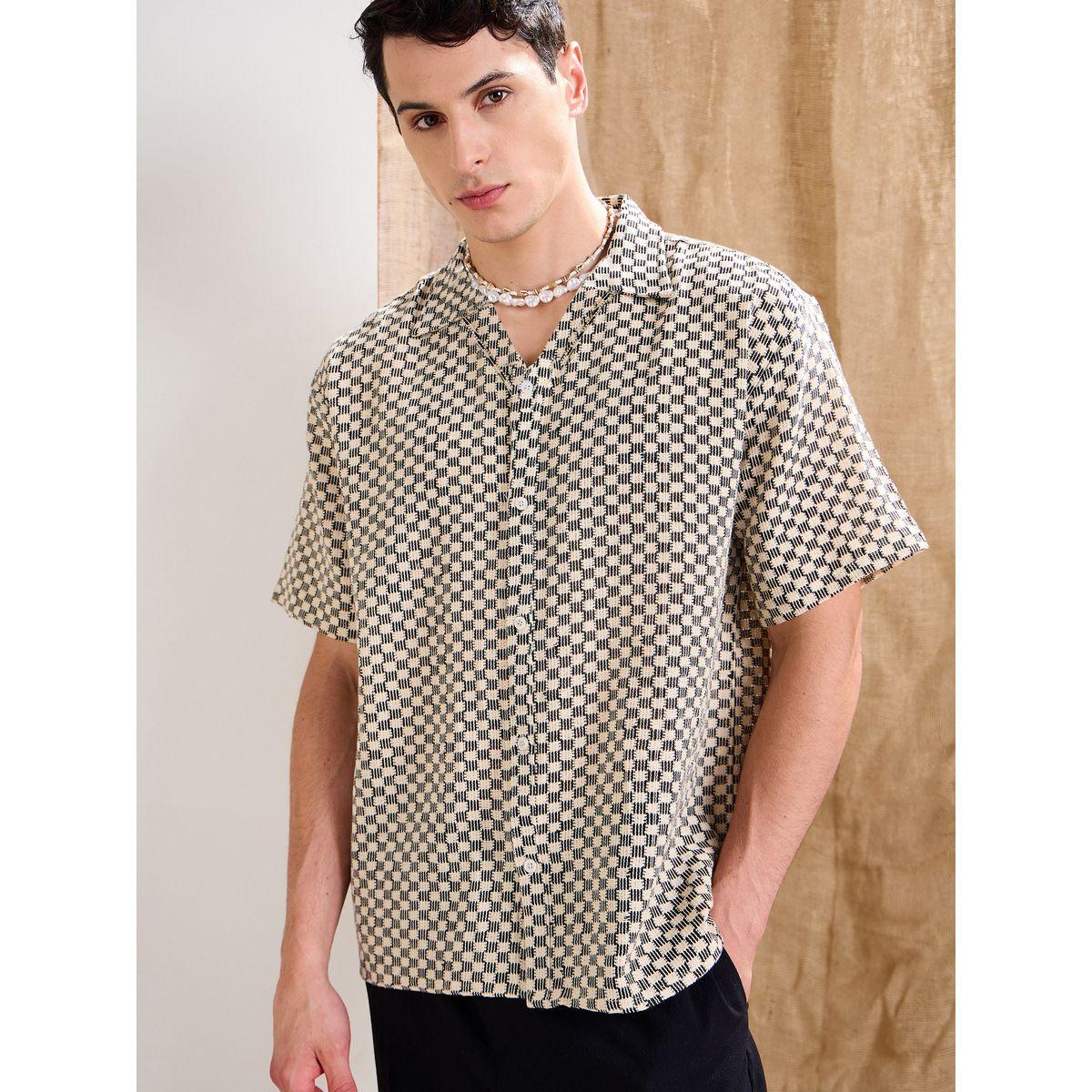 قميص بقصة مريحة وأكمام قصيرة-men-clothing-shirts-image-6