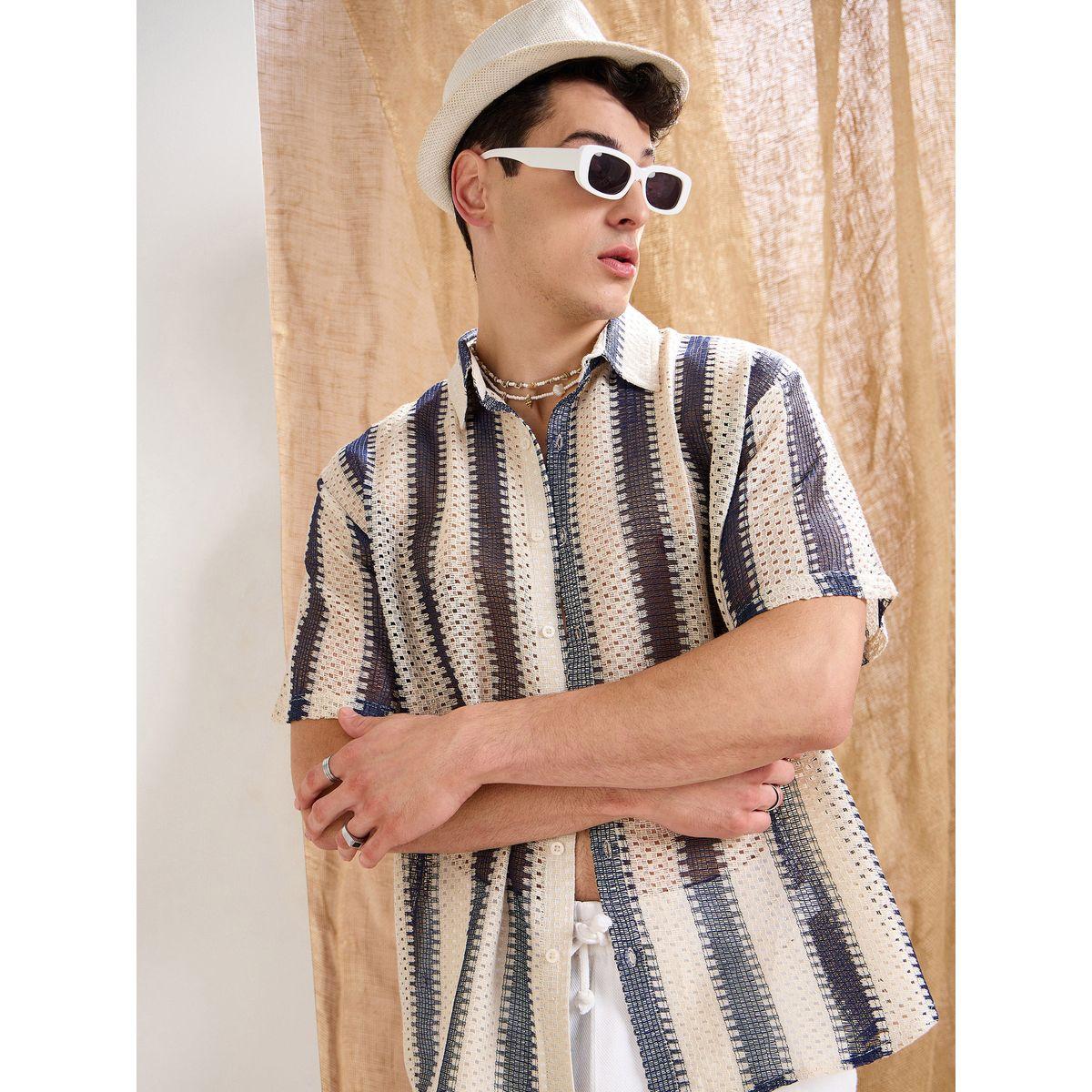 قميص كروشية مخطط بقصة مريحة-men-clothing-shirts-image-1