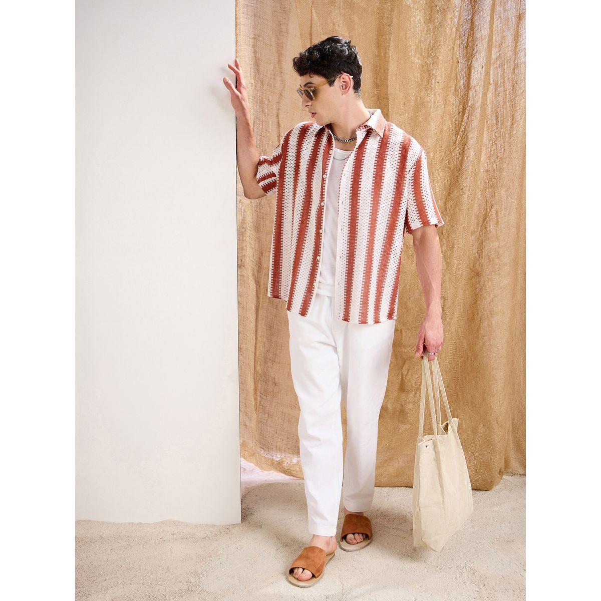 قميص كروشية مخطط بقصة مريحة-men-clothing-shirts-image-2