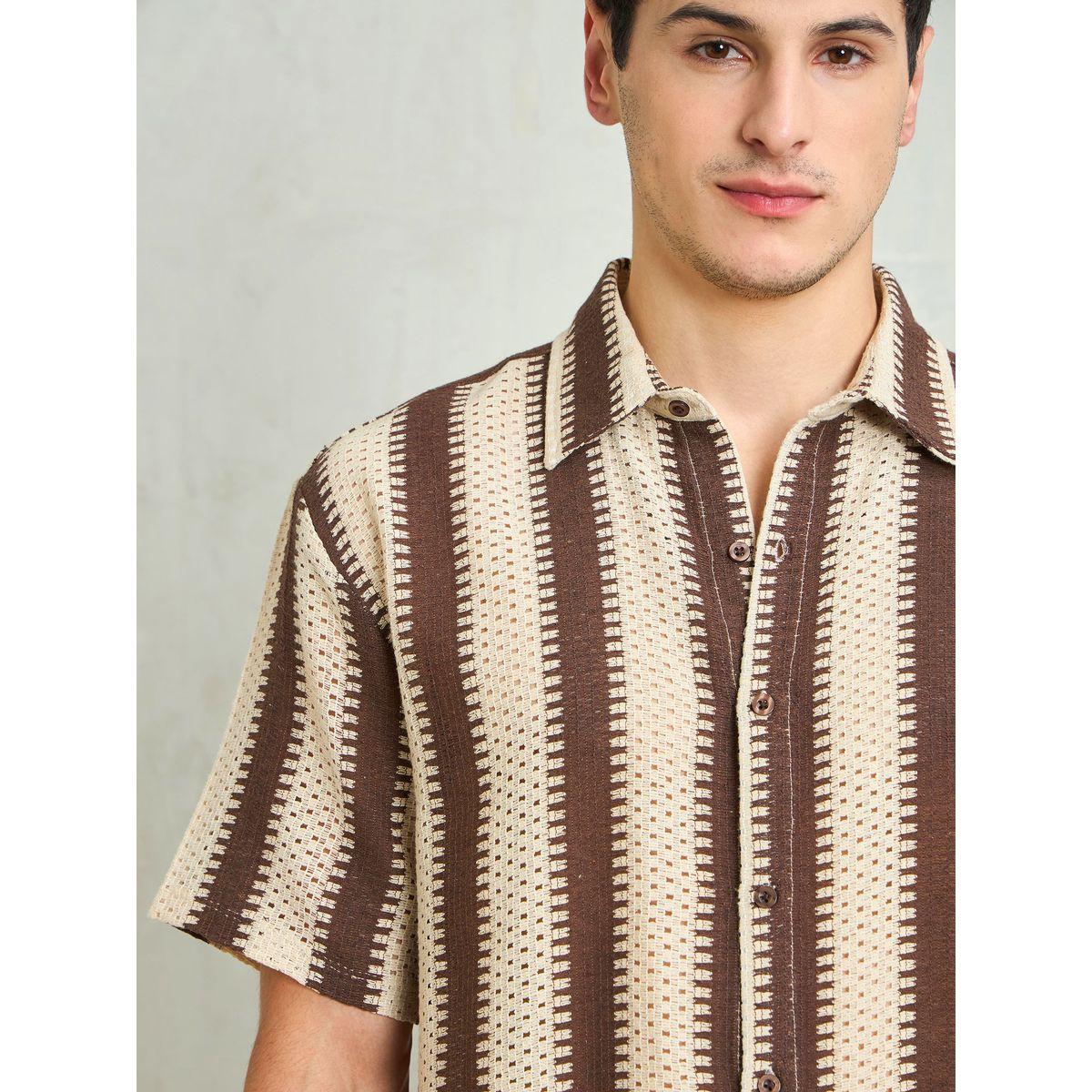 قميص كروشية مخطط بقصة مريحة-men-clothing-shirts-image-4