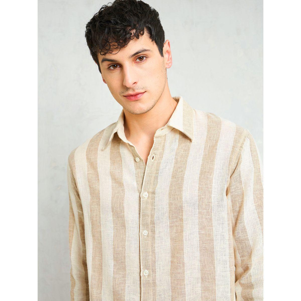 Mascln Sassafras Men Striped Long Sleeve Relaxed Fit Shirt-men-clothing-shirts-image-2