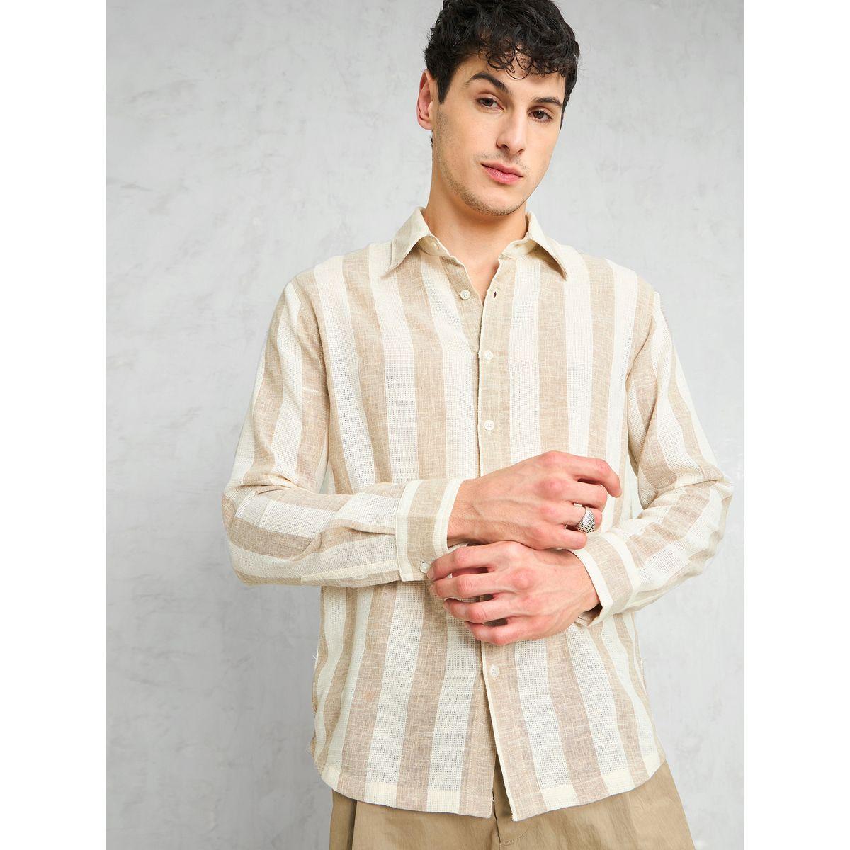 Mascln Sassafras Men Striped Long Sleeve Relaxed Fit Shirt-men-clothing-shirts-image-6