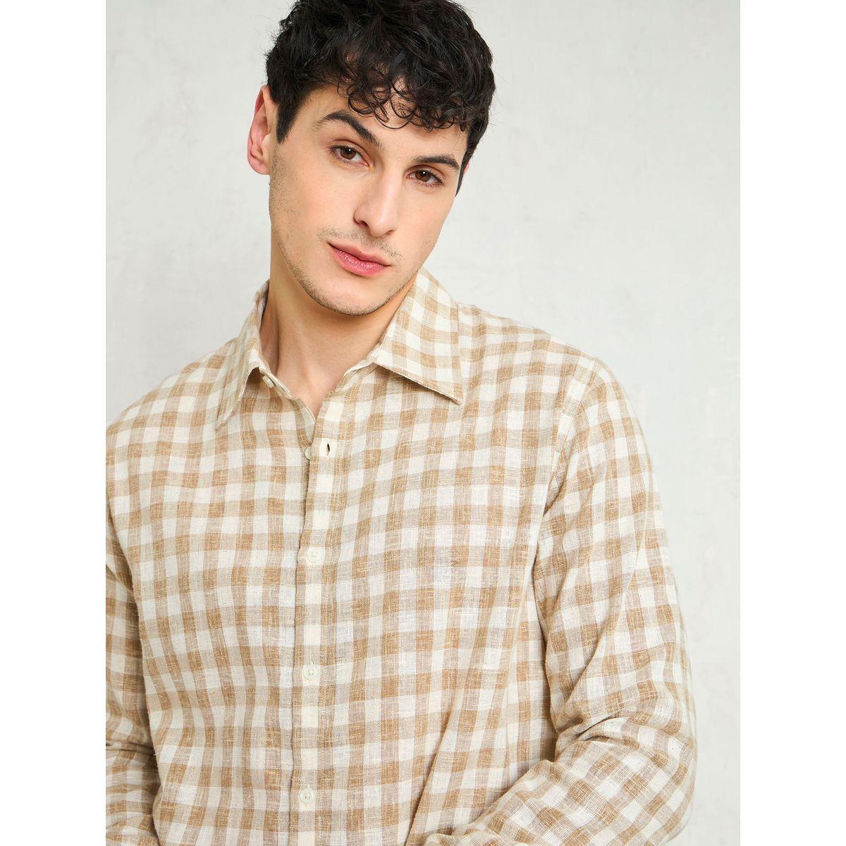قميص بطبعة مربعات وقصة مريحة-men-clothing-shirts-image-1