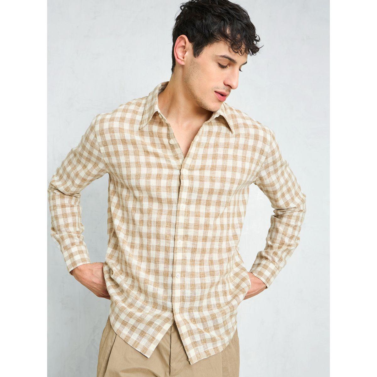 قميص بطبعة مربعات وقصة مريحة-men-clothing-shirts-image-2