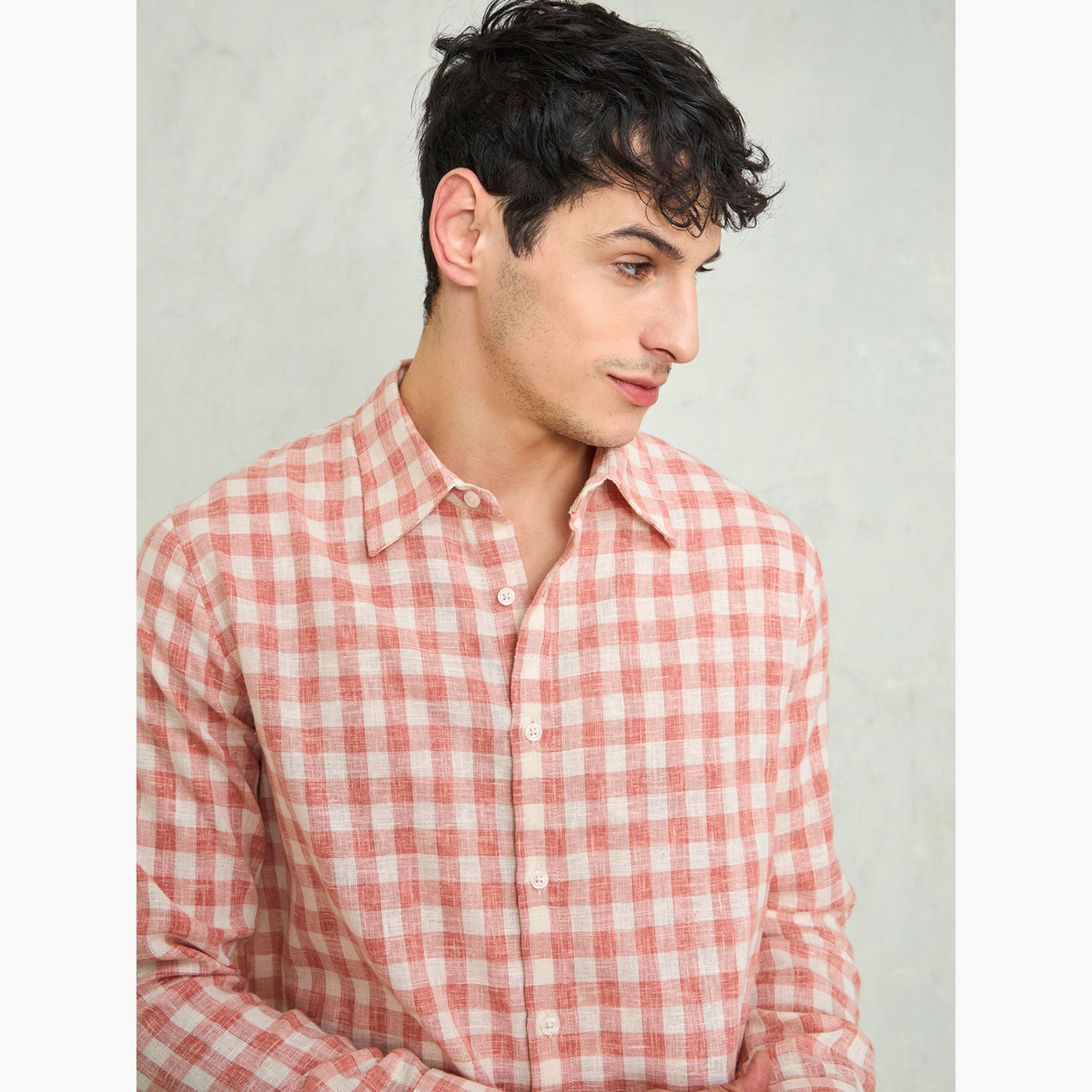 Sassafras Pink Checked Relaxed Fit Shirt-men-clothing-shirts-image-2