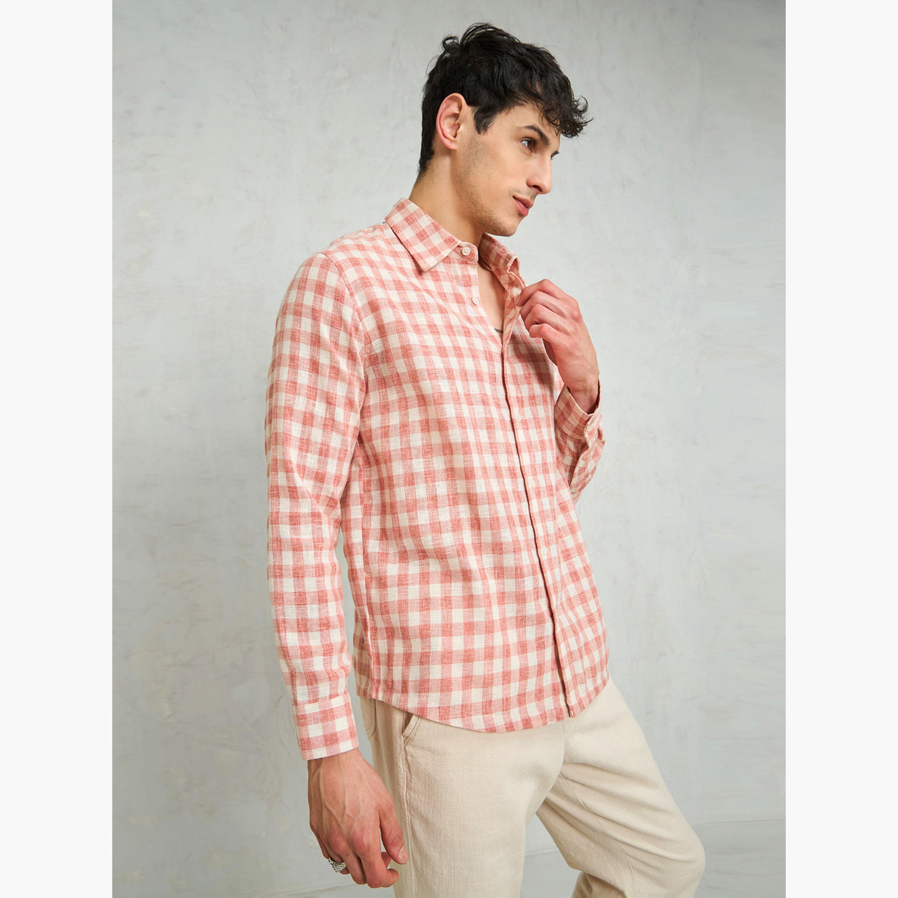 Sassafras Pink Checked Relaxed Fit Shirt-men-clothing-shirts-image-3