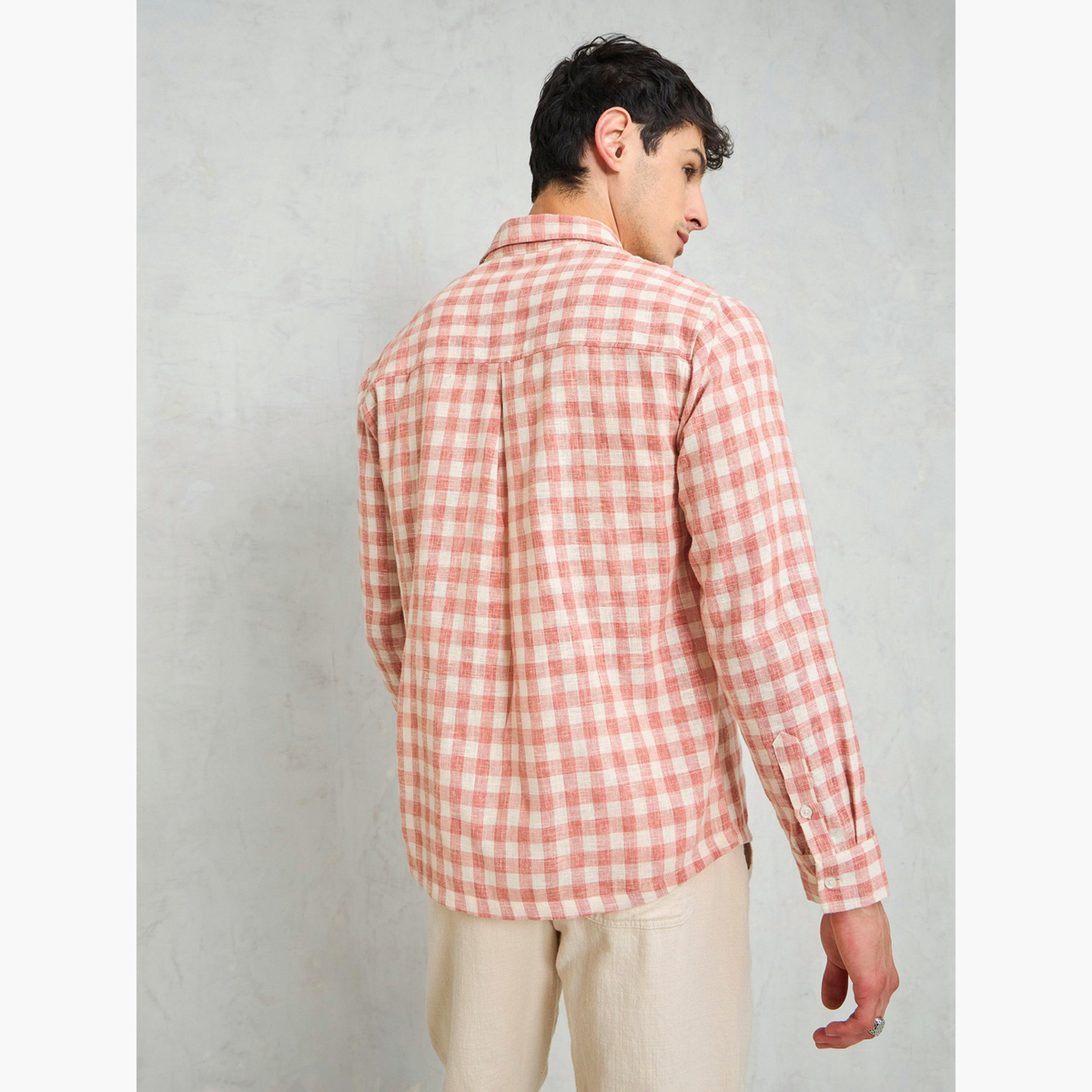 Sassafras Pink Checked Relaxed Fit Shirt-men-clothing-shirts-image-5