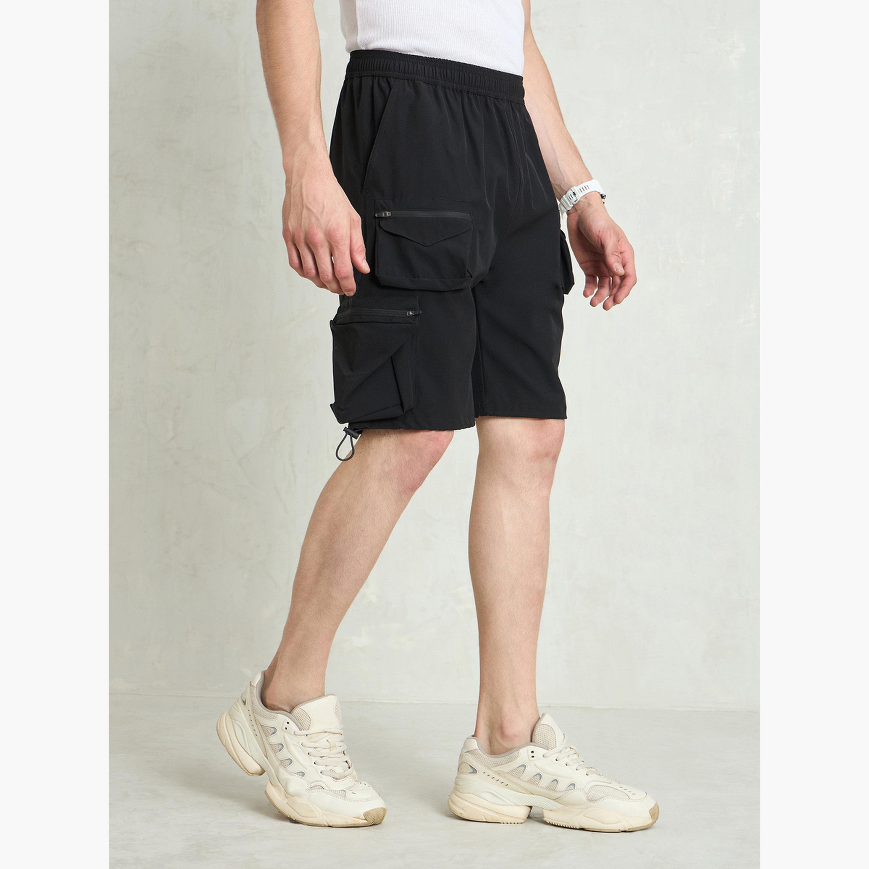 Sassafras Men Black Utility Pocket Parachute Shorts-men-clothing-bottoms-shorts-image-3