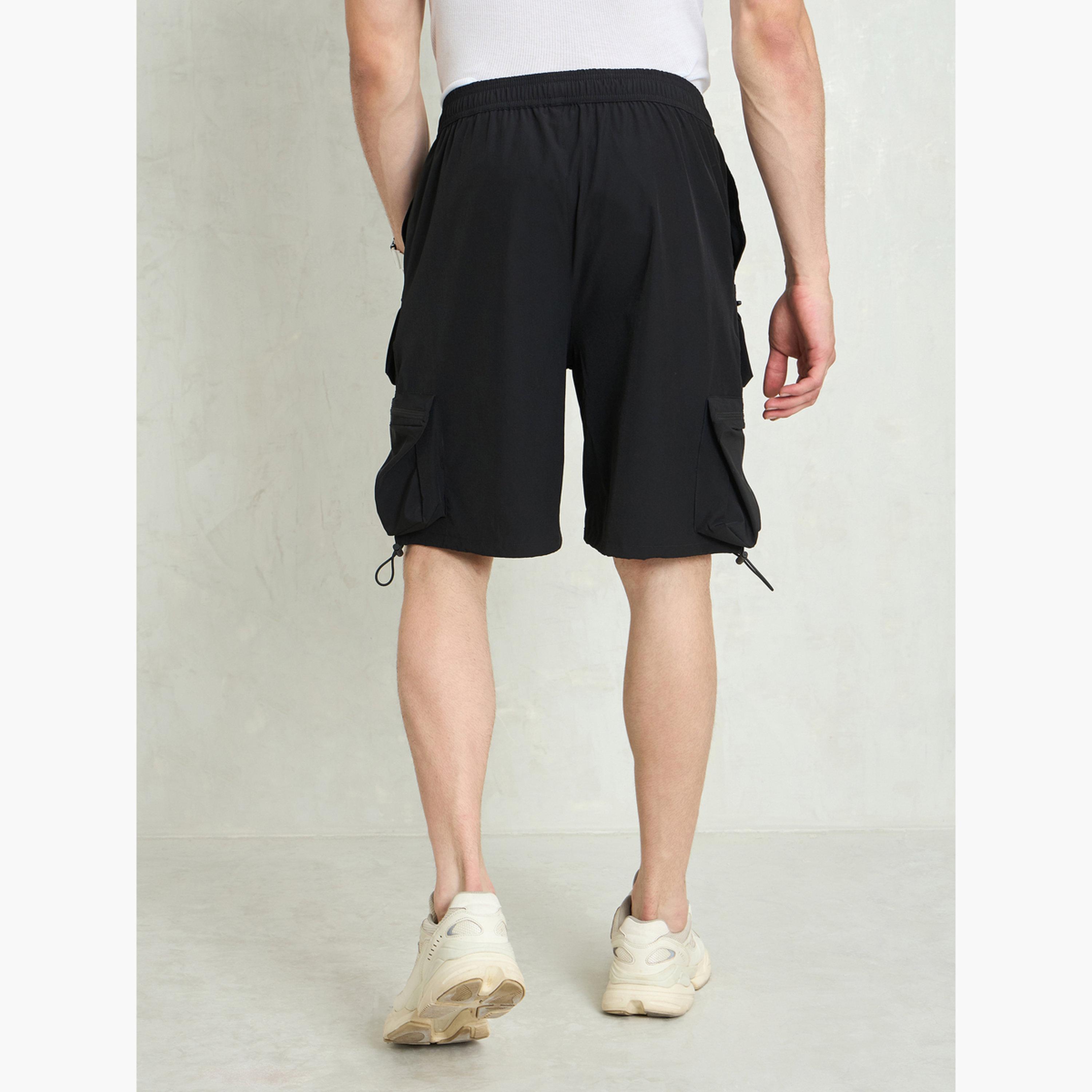 Sassafras Men Black Utility Pocket Parachute Shorts-men-clothing-bottoms-shorts-image-5