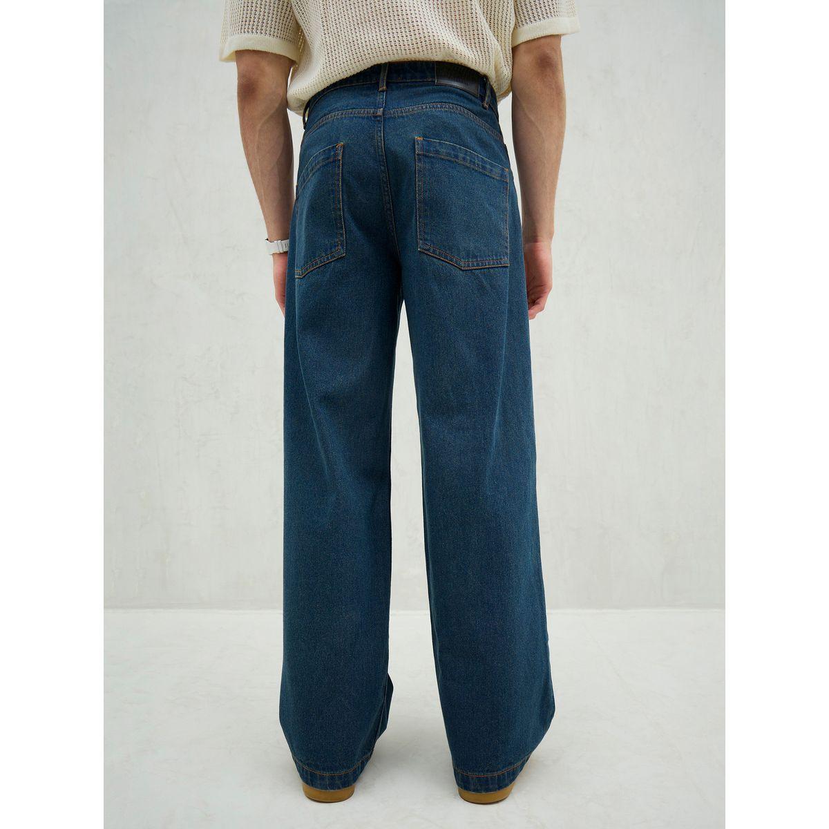 بنطال جينز بقصة أرجل واسعة وتفاصيل مُمزقة-men-clothing-bottoms-jeans-image-5