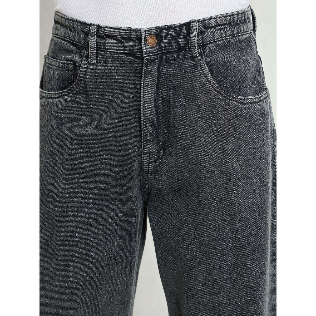 Mascln Sassafras Men Grey Mid Rise Plain Wide Leg Jeans-men-clothing-bottoms-jeans-image-4