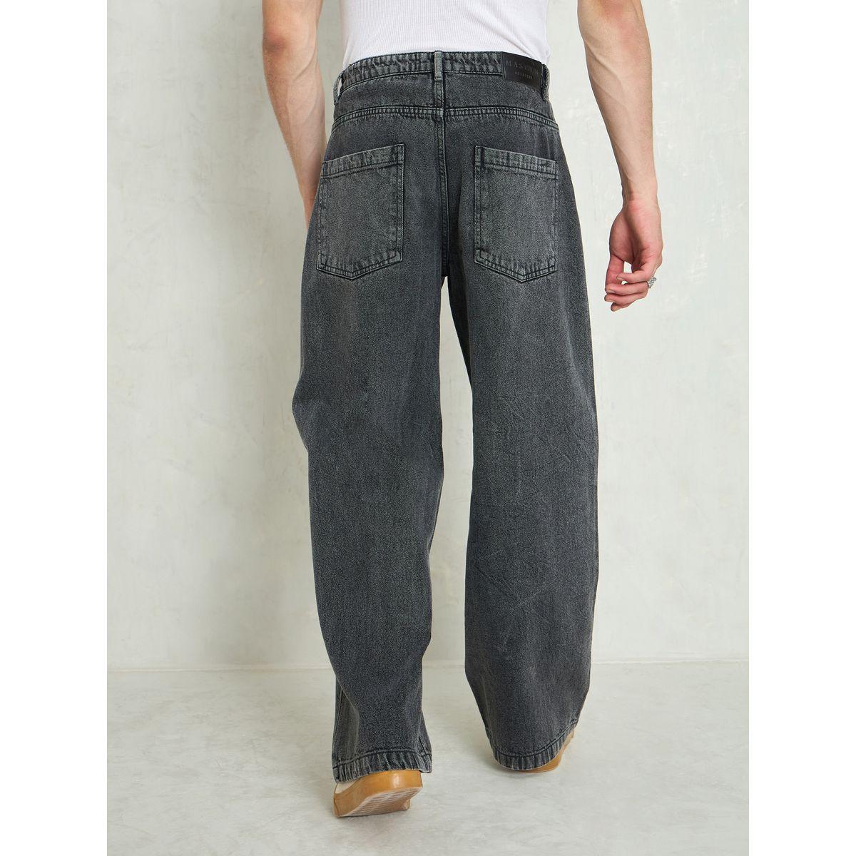 Mascln Sassafras Men Grey Mid Rise Plain Wide Leg Jeans-men-clothing-bottoms-jeans-image-5
