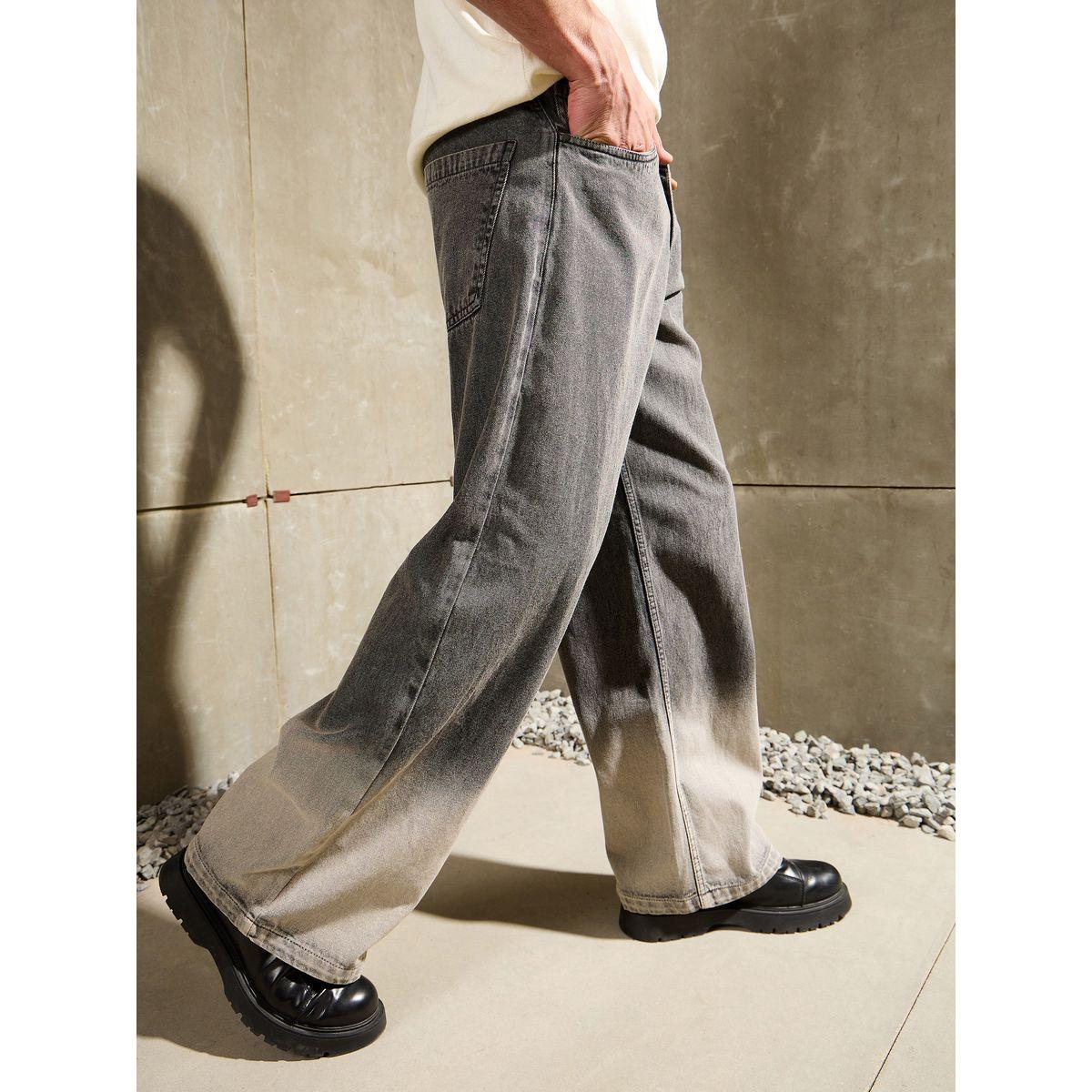 Mascln Sassafras Men Grey Mid Rise Ombre Wide Leg Jeans-men-clothing-bottoms-jeans-image-1